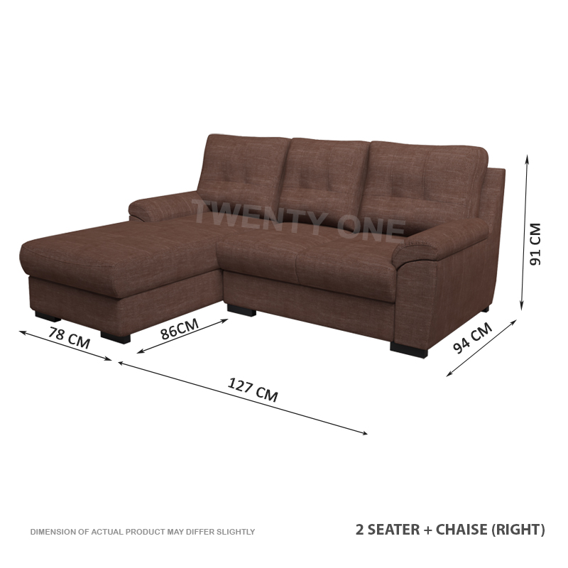 SKH N2136 2 SEATER + L SHAPE FABRIC SOFA 1B RIGHT